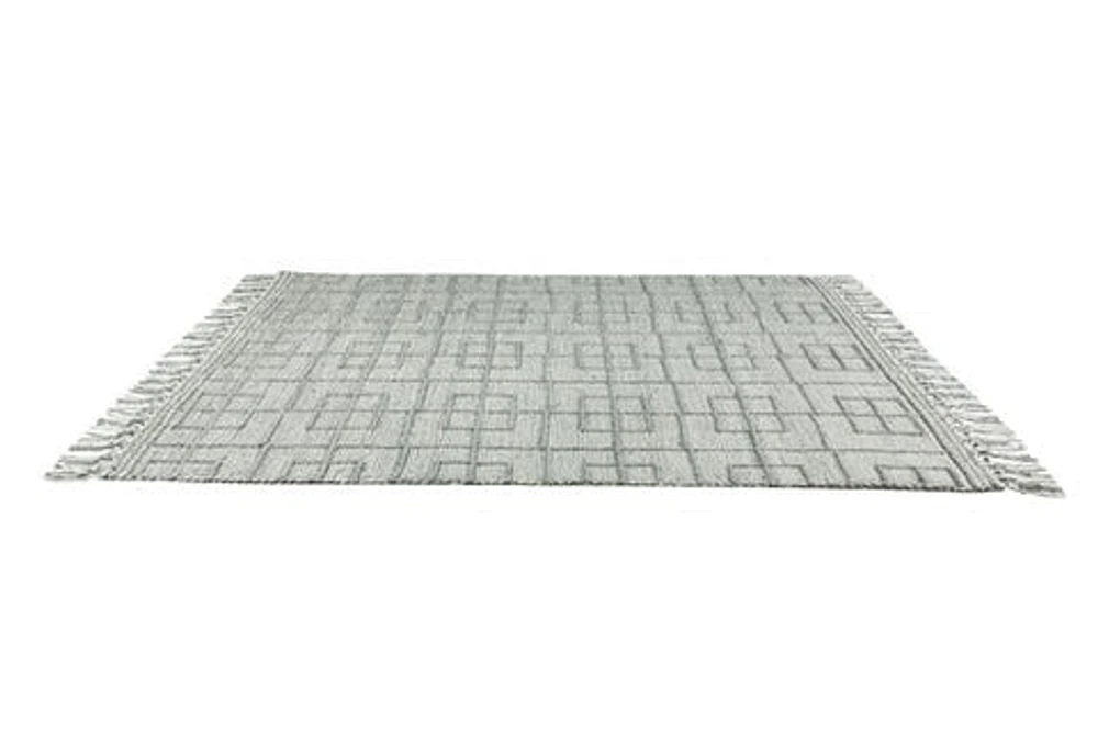 LABIN HAND WOVEN RUG SILVER/WHITE