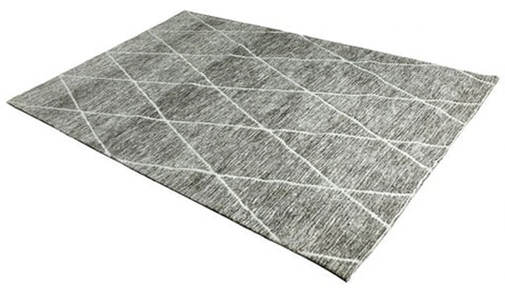 MILTON MACHINE WOVEN RUG Grey. Silver