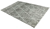 MILTON MACHINE WOVEN RUG Grey. Silver