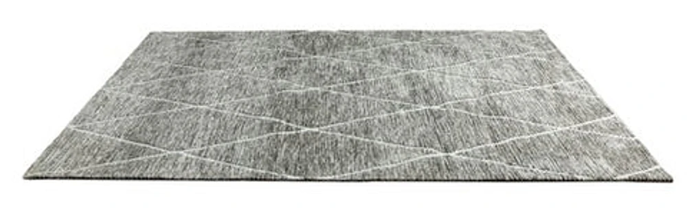 MILTON MACHINE WOVEN RUG Grey. Silver