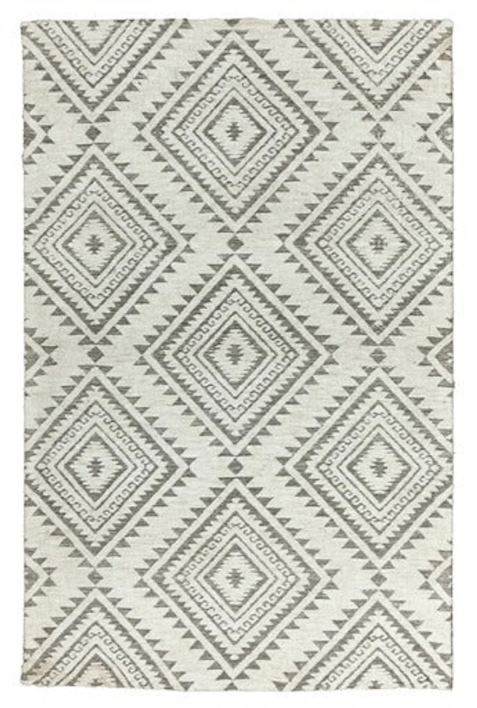 MILTON MACHINE WOVEN RUG WHITE/STONE