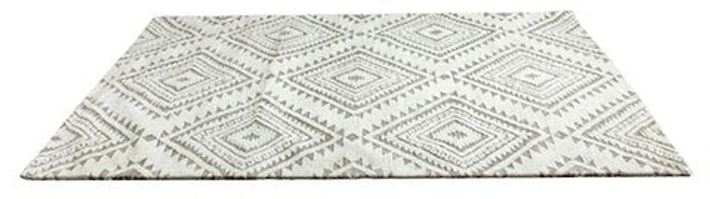 MILTON MACHINE WOVEN RUG WHITE/STONE