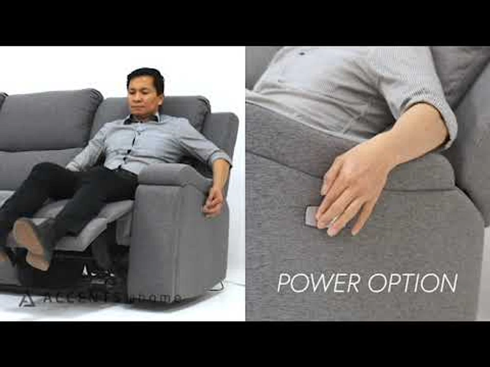 Clinton Power Recliner Chair - Silver Pepper - Greater Vancouver Furniture