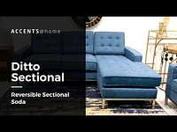 Ditto Reversible Sectional Sofa - Grey Velvet