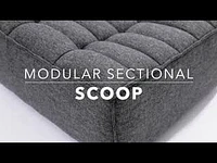 Scoop Square Ottoman - Grey/Blue