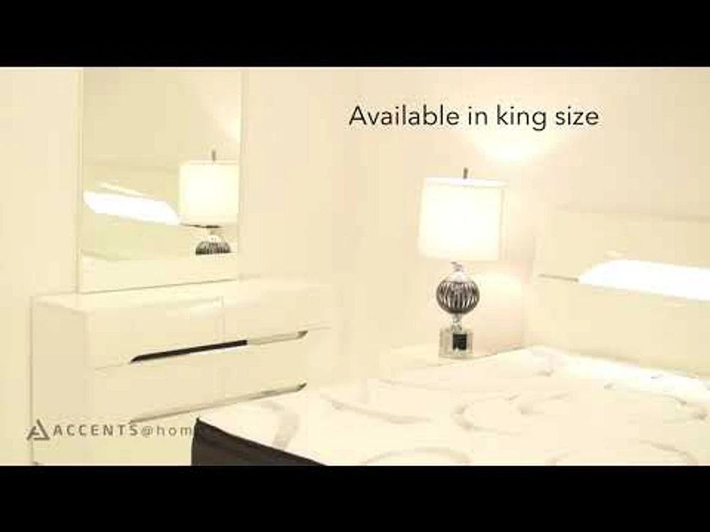 Zoe White Glossy King Storage Bed