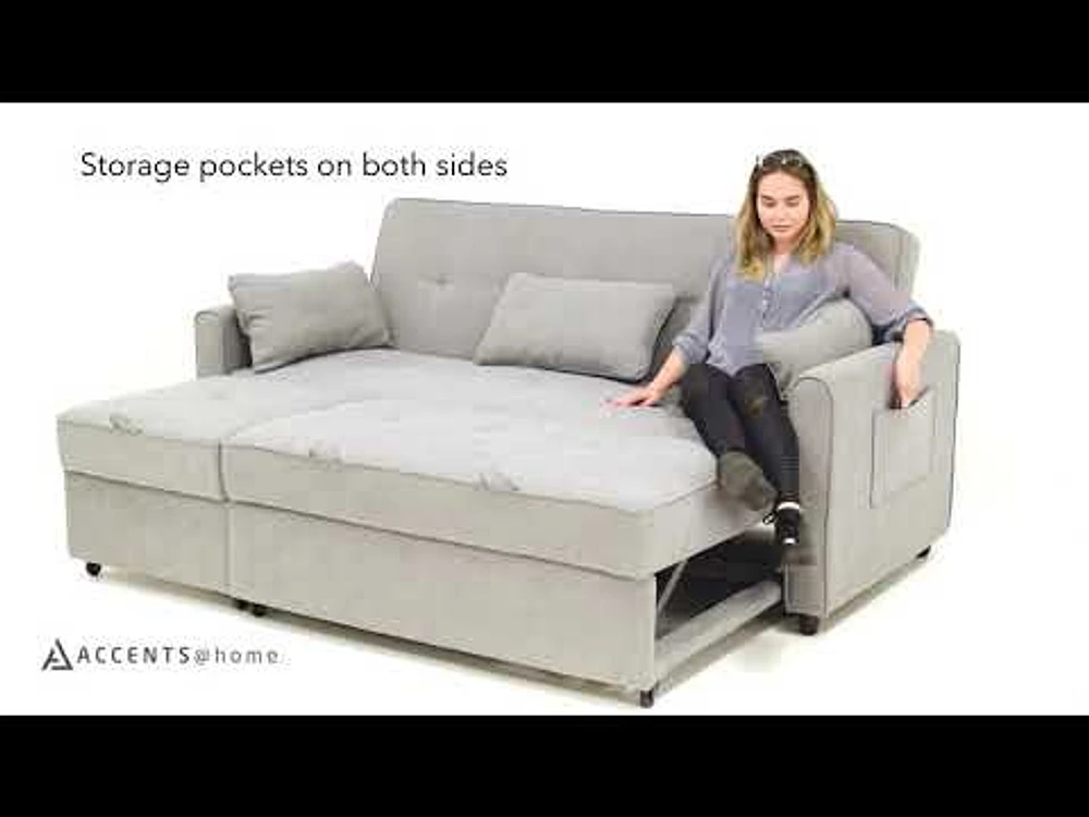 Skylar Sofa Sectional Sleeper- Stone