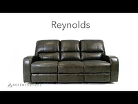 Floor Model Reynolds Genuine Leather Power Reclining Loveseat with Pow