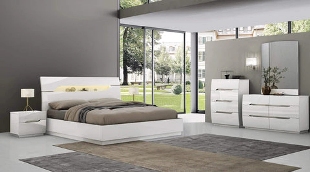 Zoe Glossy White bedroom Dresser