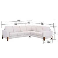 Dallas Contemporary 2-piece Sectional - Cream