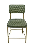 Vega Dining Chair Genuine Leather Seating - Green