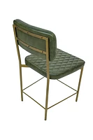 Vega Dining Chair Genuine Leather Seating - Green