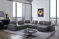 Cantaro Modular Sectional With Chaise 6Pc Allure Dark Grey