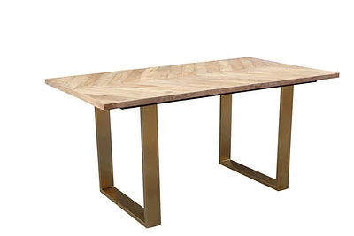 ZIVA Parquet Style Solid Mango Wood Dining Table