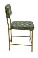 Vega Dining Chair Genuine Leather Seating - Green