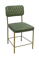 Vega Dining Chair Genuine Leather Seating - Green