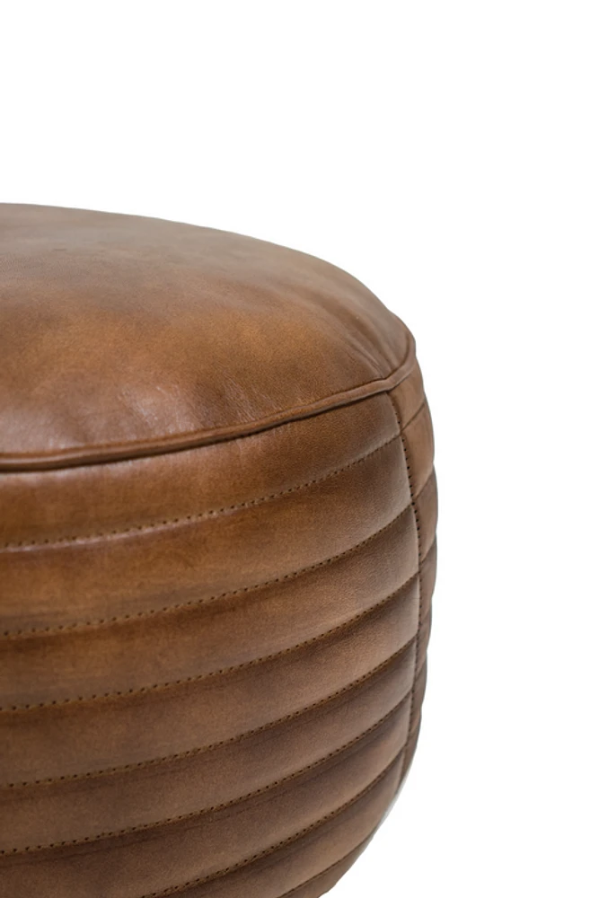 ZETA LEATHER POUF