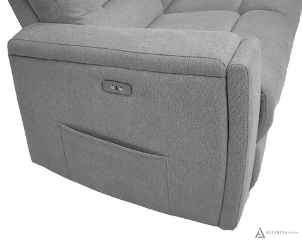 Roche Power Recliner Sofa - Light Grey