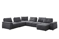 Cantaro Modular Sectional With Chaise 6Pc Allure Dark Grey