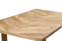 ZIVA Parquet Style Solid Mango Wood Dining Table