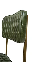 Vega Dining Chair Genuine Leather Seating - Green