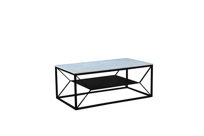 Sasha Coffee Table Marble & Black Metal Legs