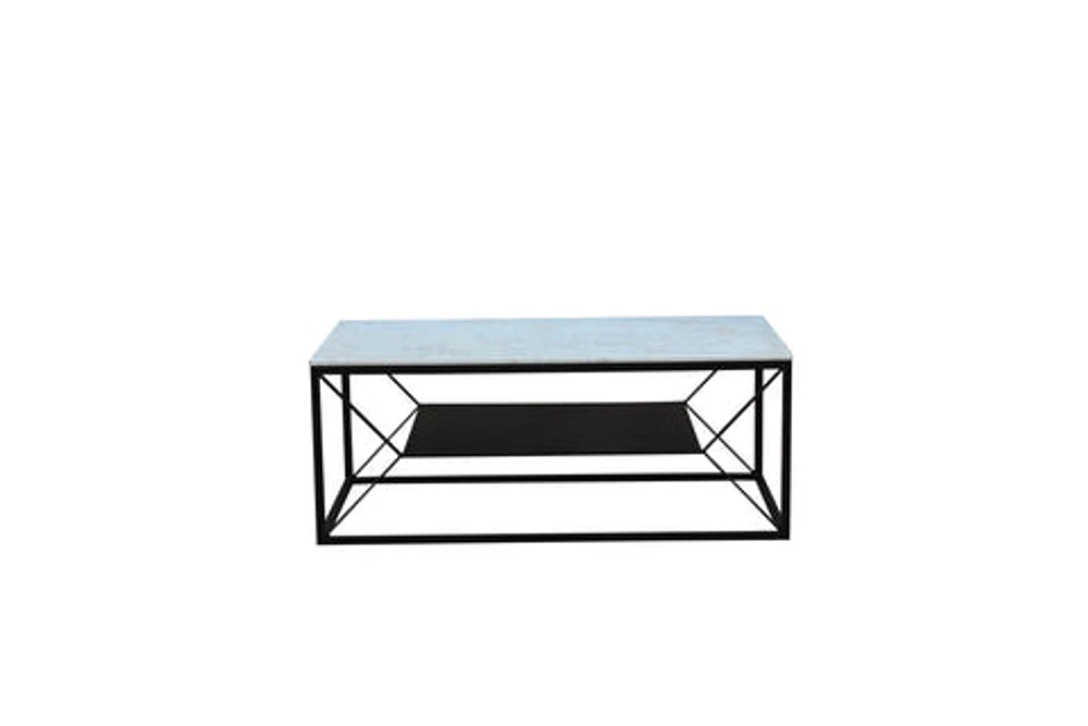 Sasha Coffee Table Marble & Black Metal Legs