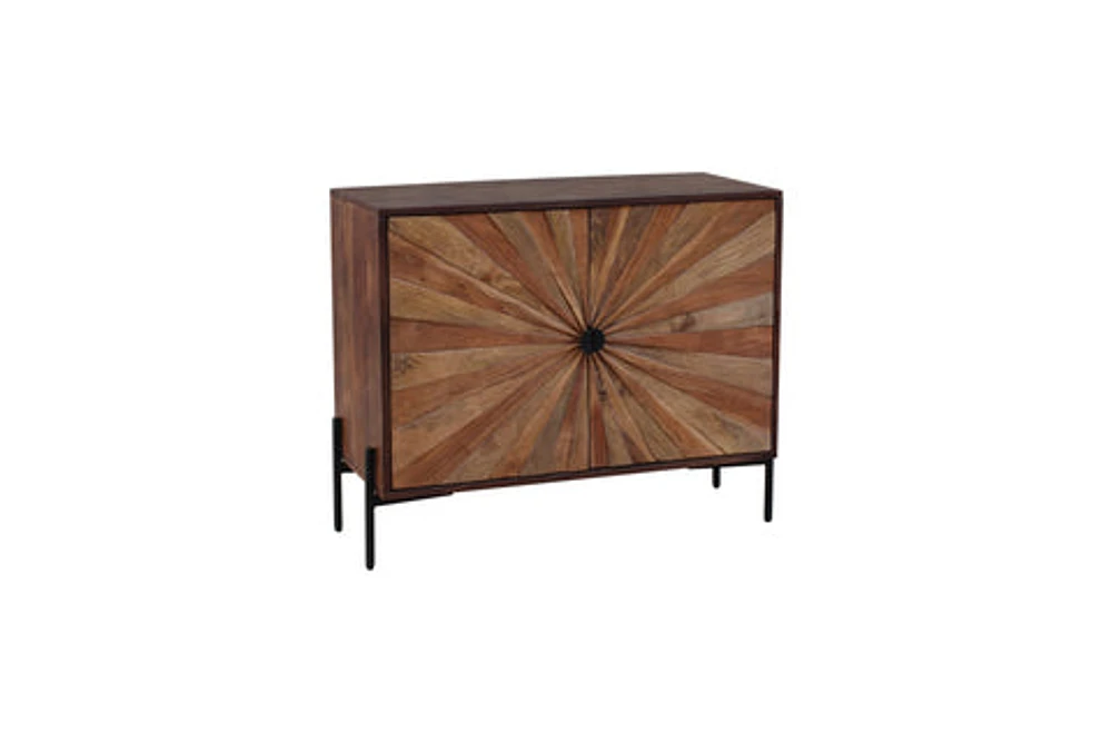 FITNIA SOLID WOOD WITH SUNBURST PATTERN 2 DOOR SIDEBOARD