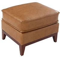 Newport Genuine Leather Ottoman - Camel