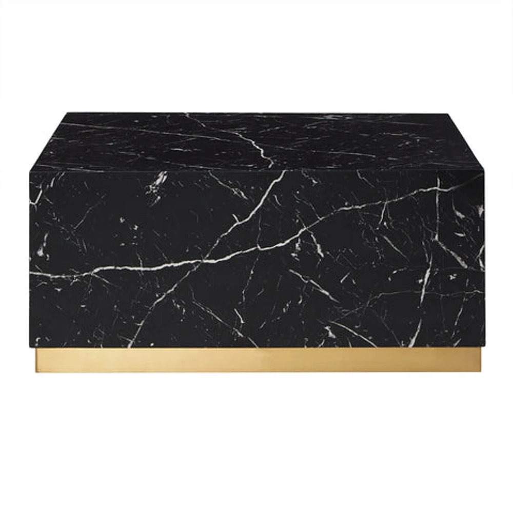 ROMAN FAUX MARBLE COFFEE TABLE - BLACK