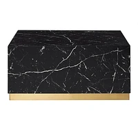 ROMAN FAUX MARBLE COFFEE TABLE - BLACK