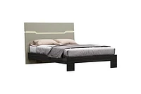 Benson Grey/ Brown Glossy Finish King Bed