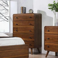 Robyn 5-drawer Chest Dark Walnut