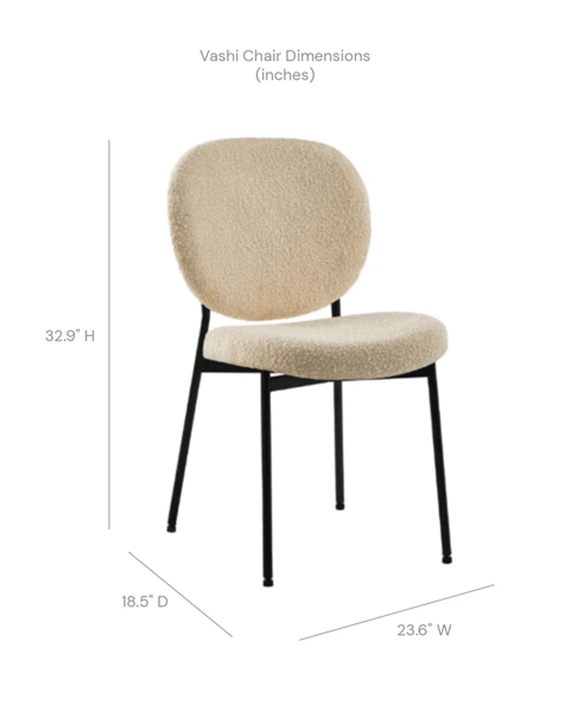 Vashi Dining Chair - Linen Boucle'