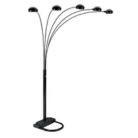 5 Lite Arc Floor Lamp - BLACK