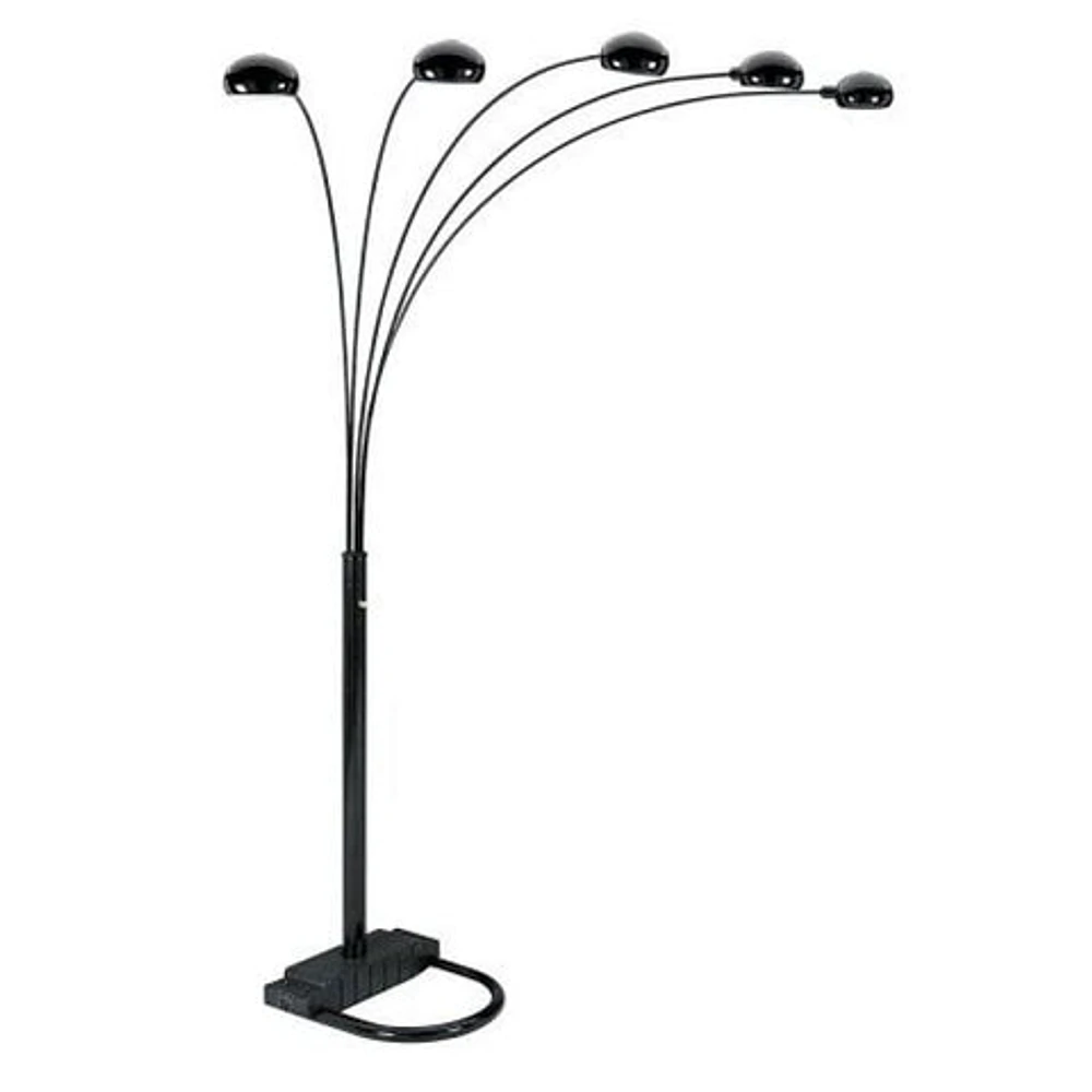 5 Lite Arc Floor Lamp - BLACK