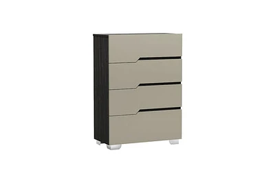 Benson Grey/ Brown Glossy Finish Bedroom Chest - Greater Vancouver Furniture