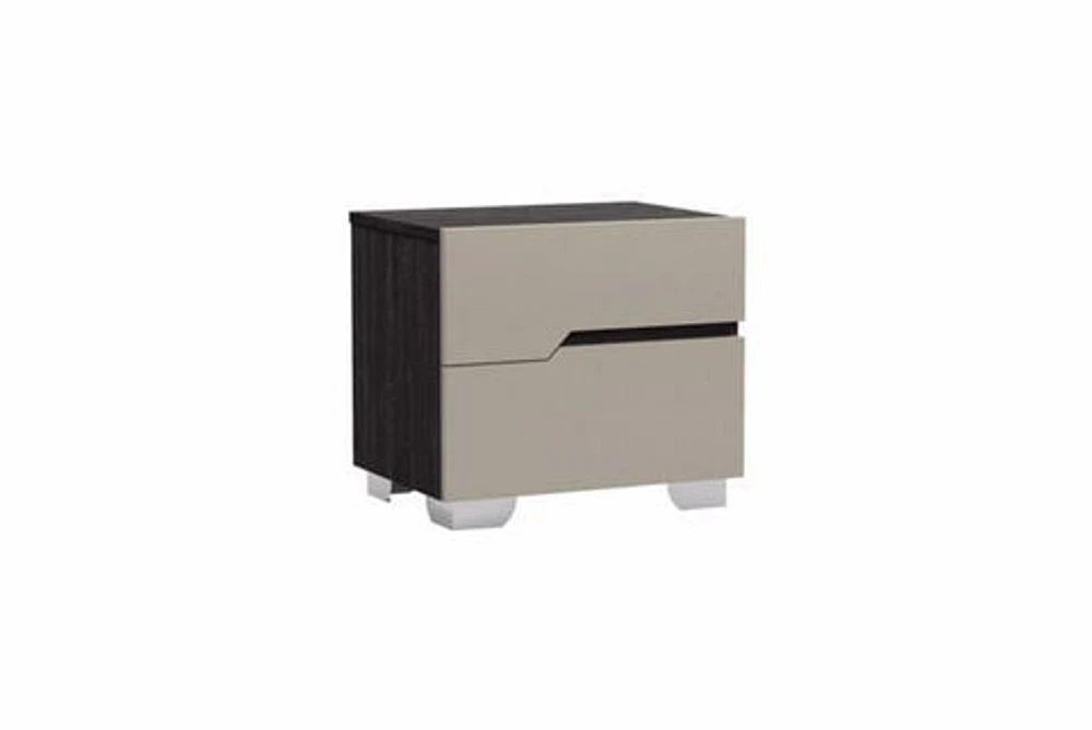 Benson Grey/ Brown Glossy Night Stand - Greater Vancouver Furniture