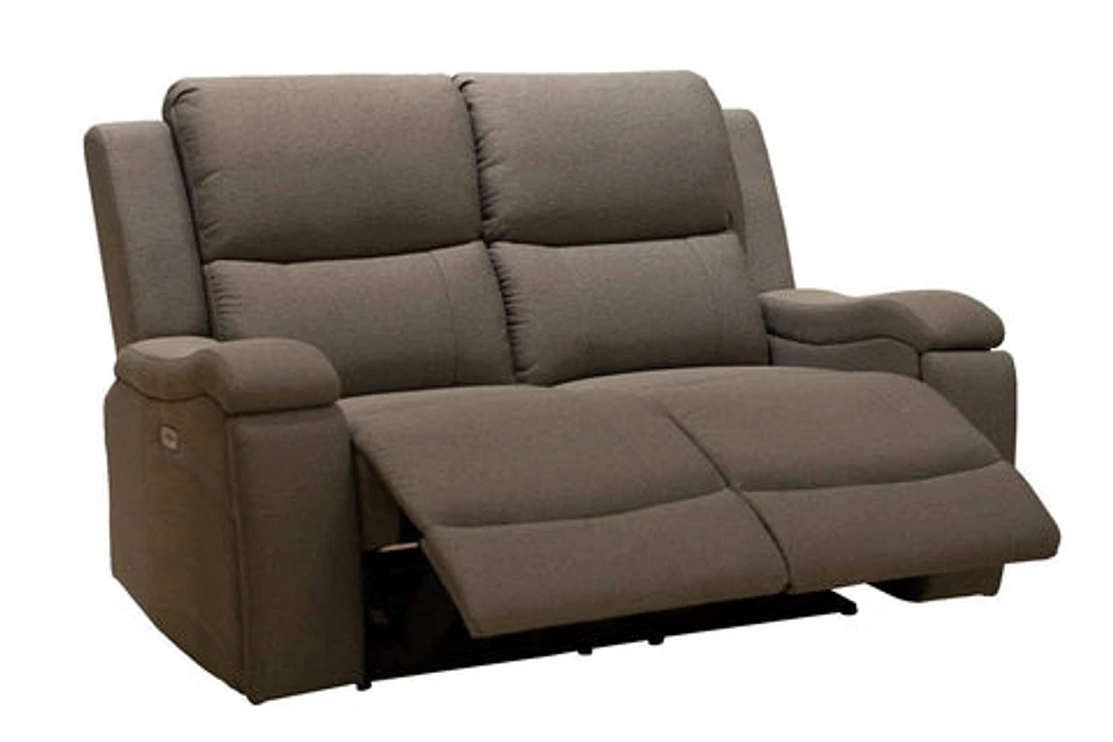 Clinton Power Recliner loveseat-Silver Pepper - Greater Vancouver Furniture