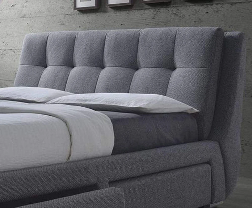 Upholstered Bench Grey - Greater Vancouver Furniture