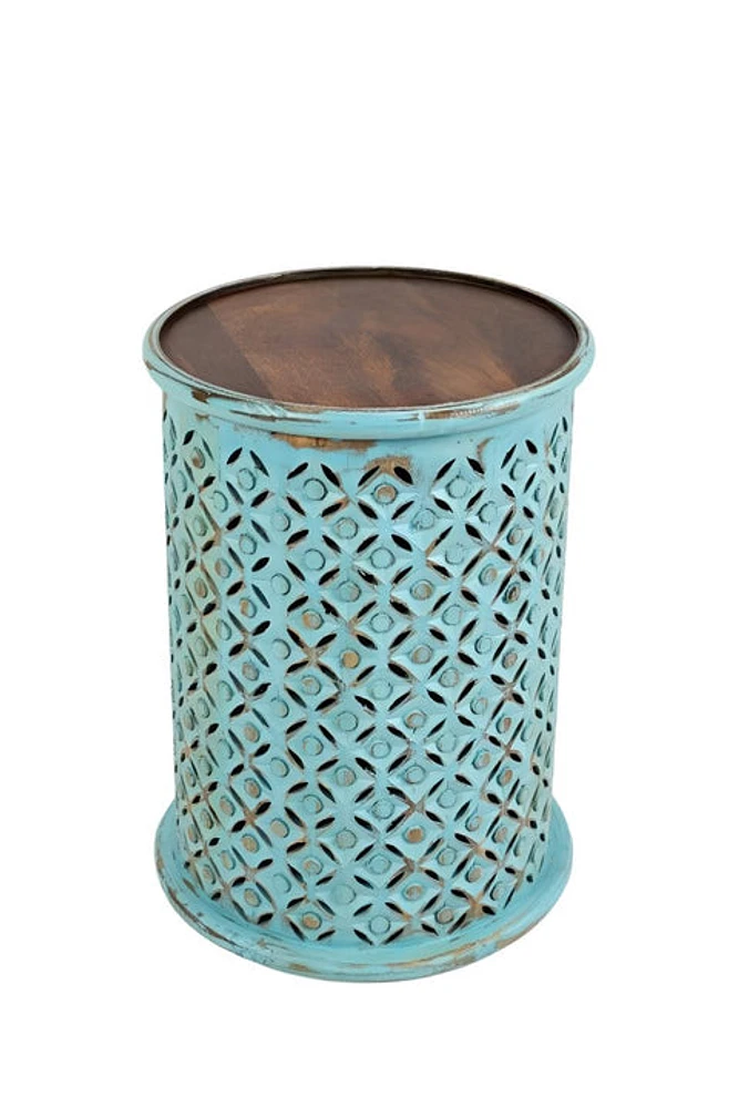 Global Archive Drum Table - Turquoise