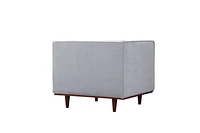 Joseph Tufted Mid Century Velvet Accent Chair- Grey - Greater Vancouver Furniture