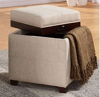 Kovo Fabric Ottoman -Beige