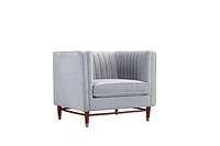 LUIGI Mid Century Velvet Accent Chair -Grey - Greater Vancouver Furniture