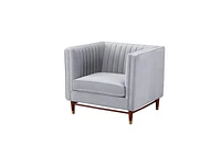 LUIGI Mid Century Velvet Accent Chair -Grey - Greater Vancouver Furniture