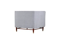 LUIGI Mid Century Velvet Accent Chair -Grey - Greater Vancouver Furniture