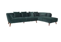 Maja Velvet Sectional - Emerald Green Greater Vancouver Furniture