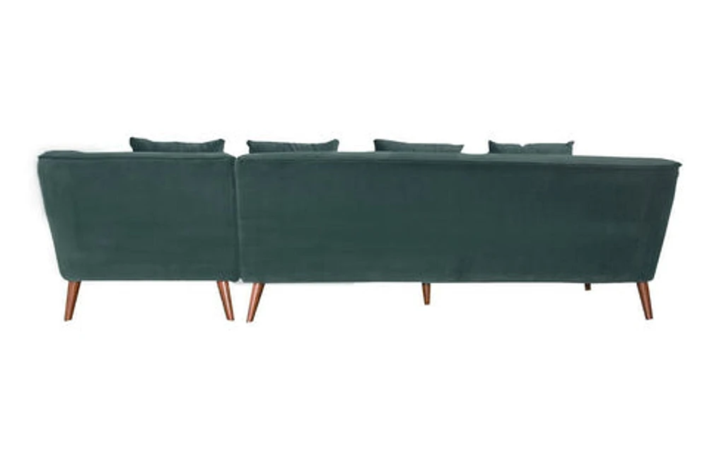 Maja Velvet Sectional - Emerald Green Greater Vancouver Furniture