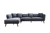 Maja Velvet Sectional - Grey