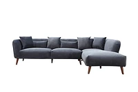 Maja Velvet Sectional - Grey